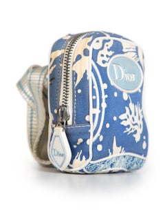 Dior Blue Abstract Logo Mini Pouch Bag