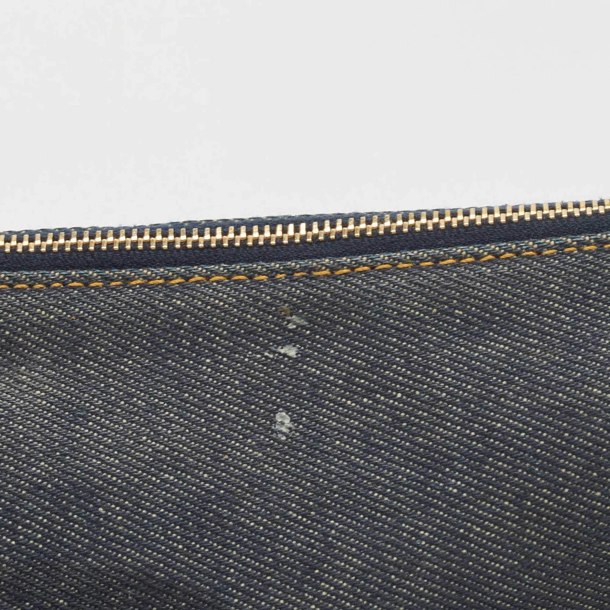 Dior Blue/Beige Denim Mini Saddle Bag 8