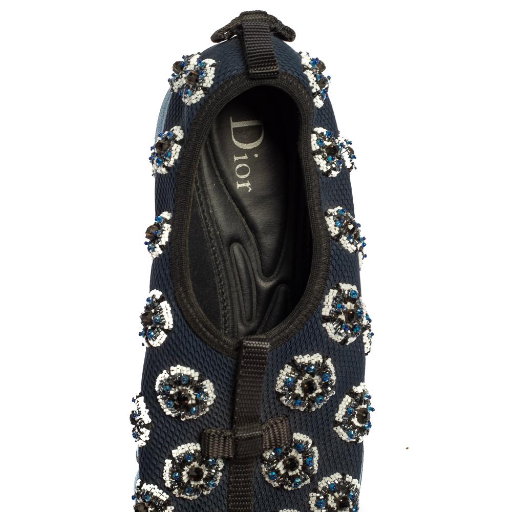 Dior Blue/Black Mesh Fusion Sneakers Size 34.5 1