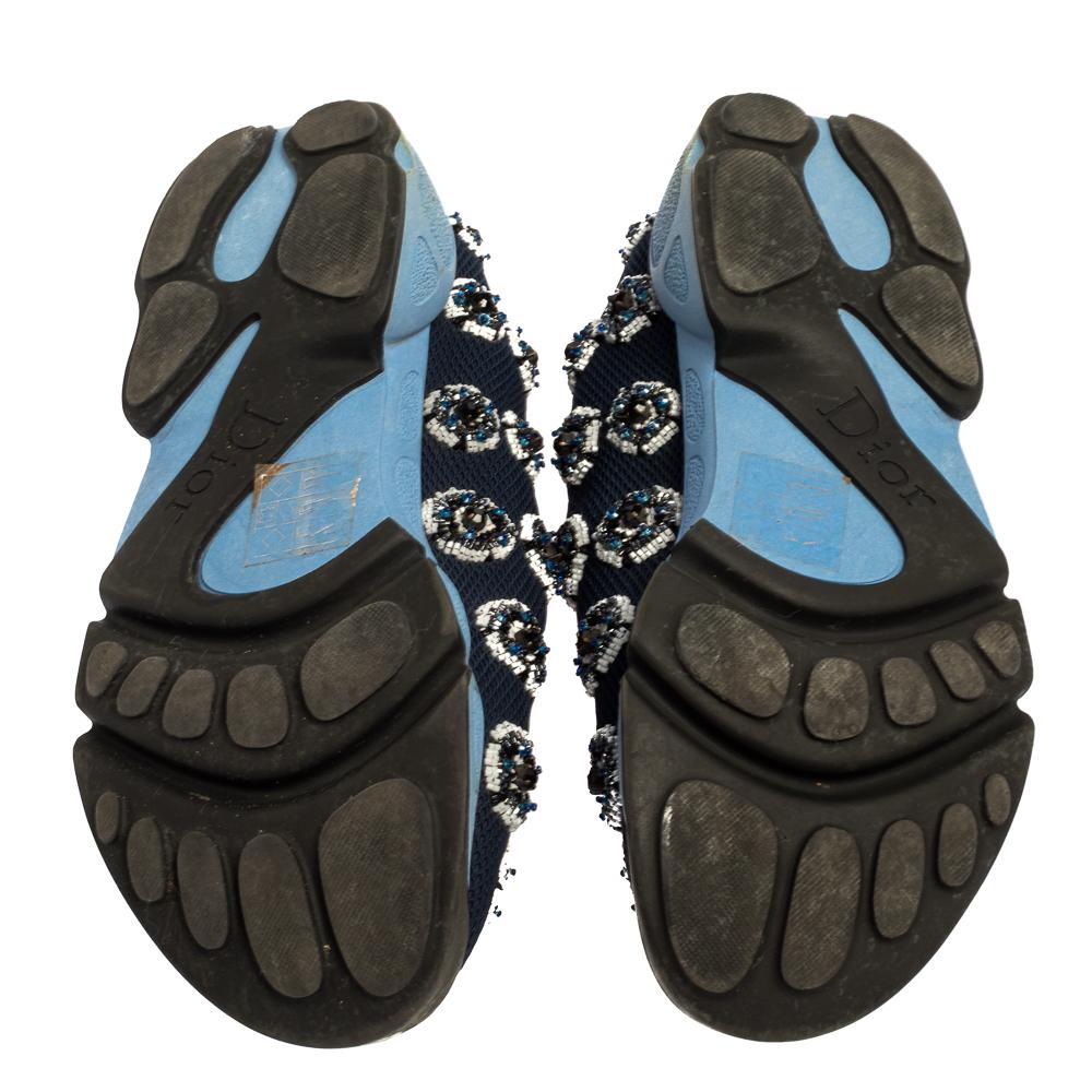 Dior Blue/Black Mesh Fusion Sneakers Size 34.5 2