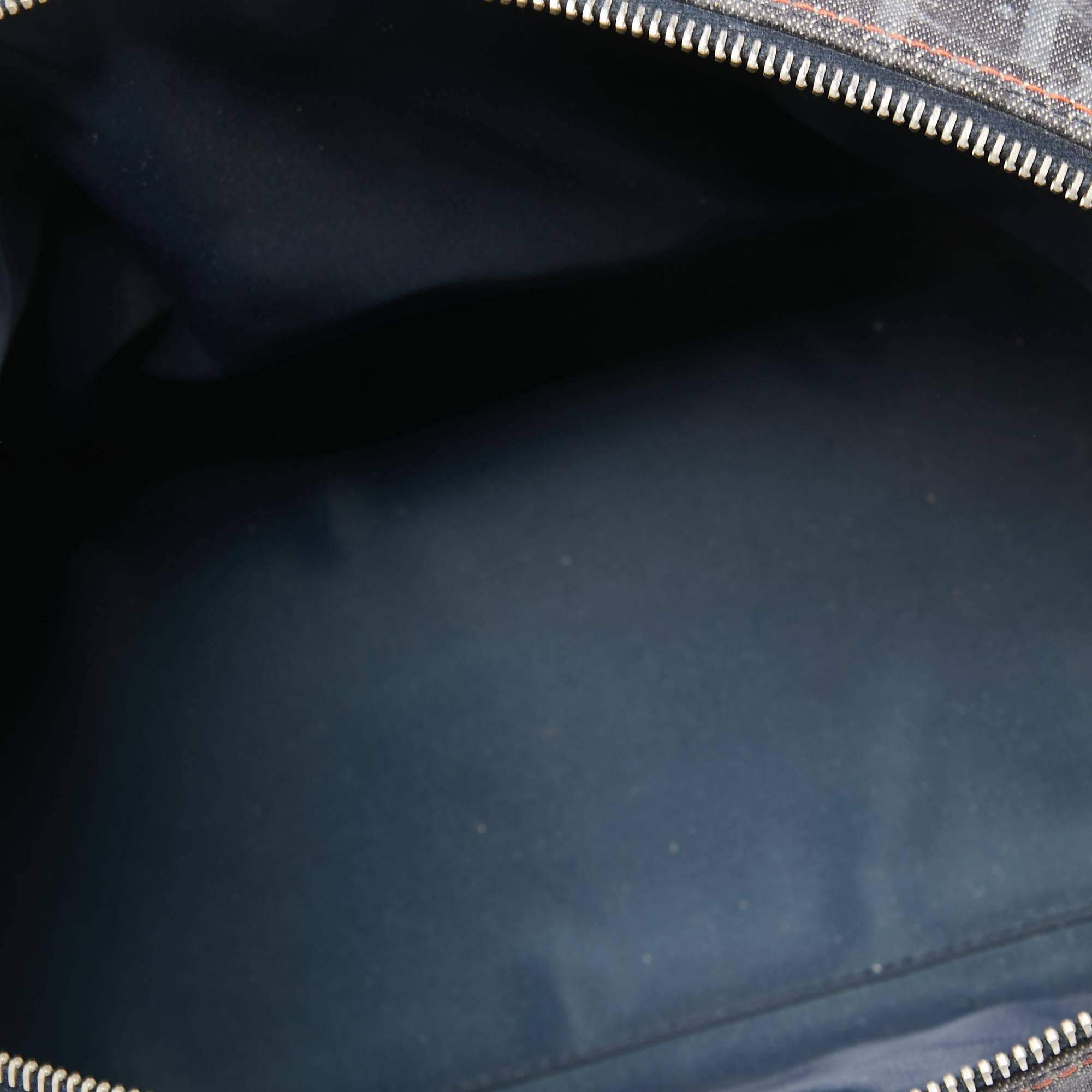 Women's Dior Blue/Black Oblique Denim and Leather Flight Line Satchel