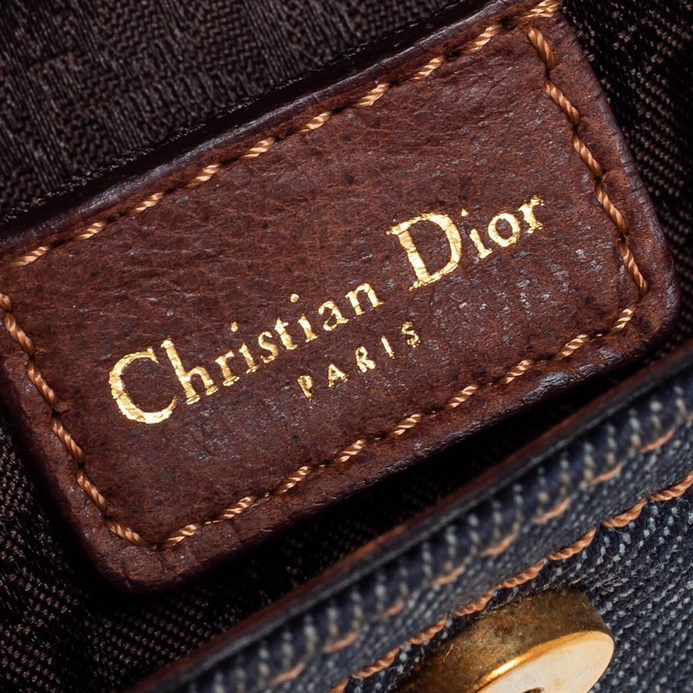 Dior Blue/Brown Denim And Leather Street Chic Shoulder Bag 5