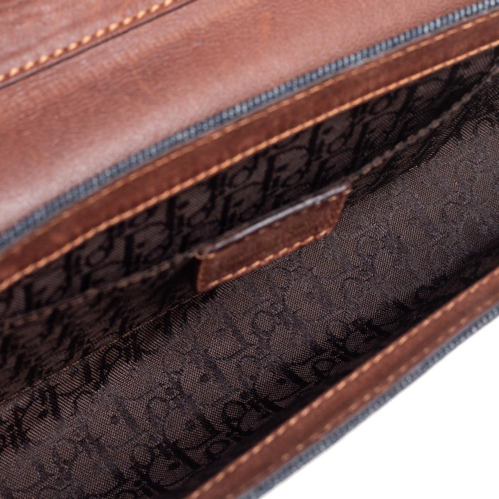 Dior Blue/Brown Denim And Leather Street Chic Shoulder Bag 3