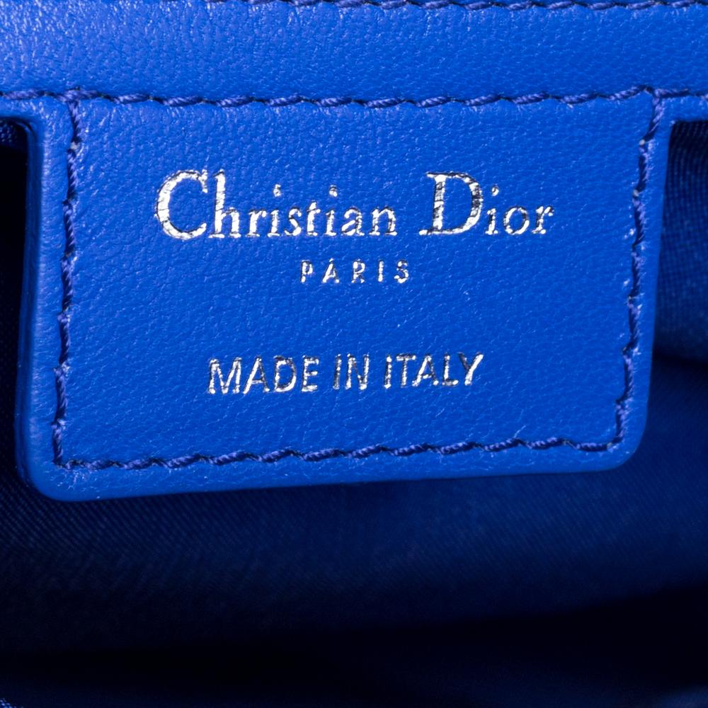 Dior Blue Cannage Leather Granville Polochon Satchel 2