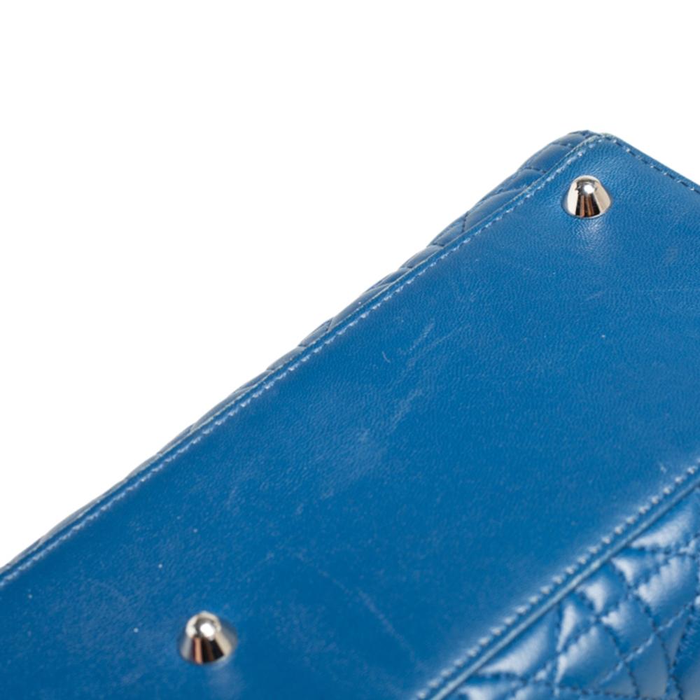 Dior Blaue große Lady Dior Tote aus Cannage-Leder 6