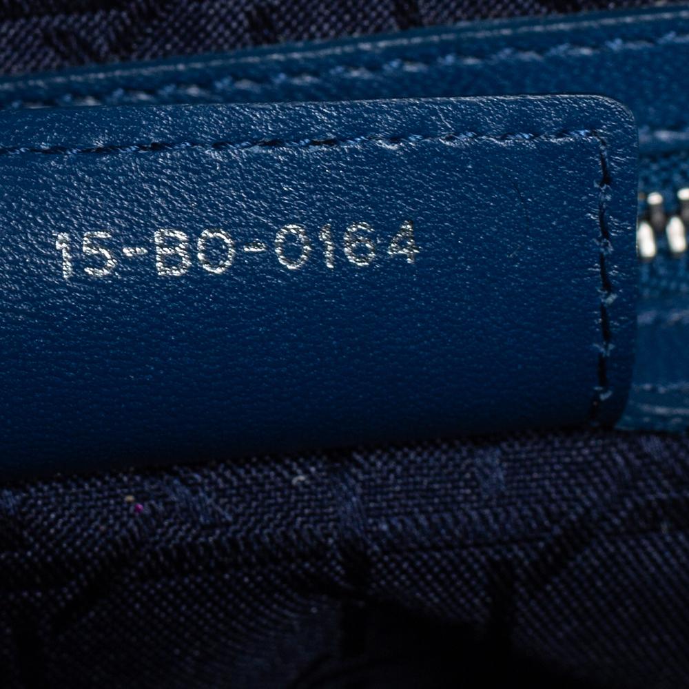 Dior Blaue große Lady Dior Tote aus Cannage-Leder 7