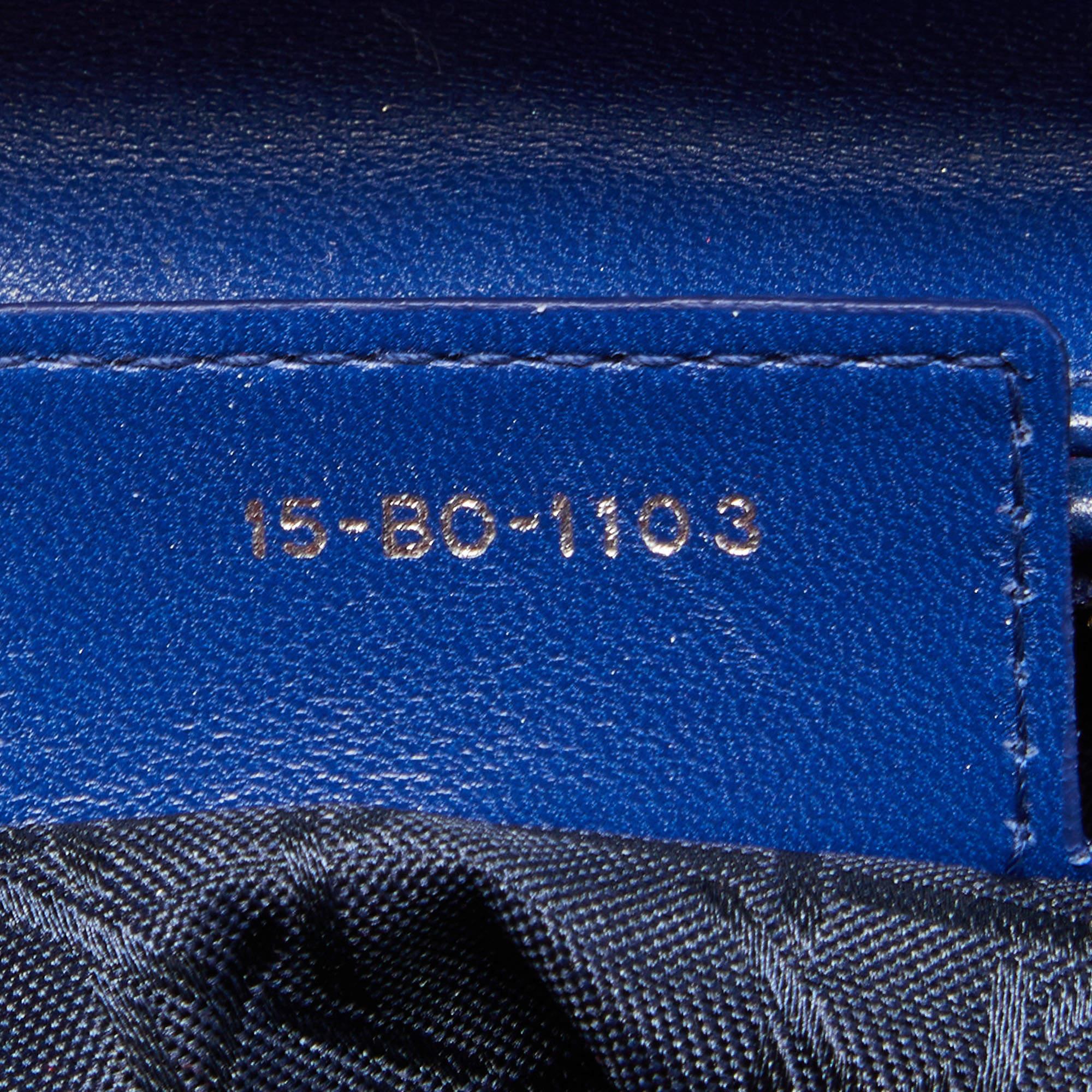 Dior Blue Cannage Leather Large Lady Dior Tote 12