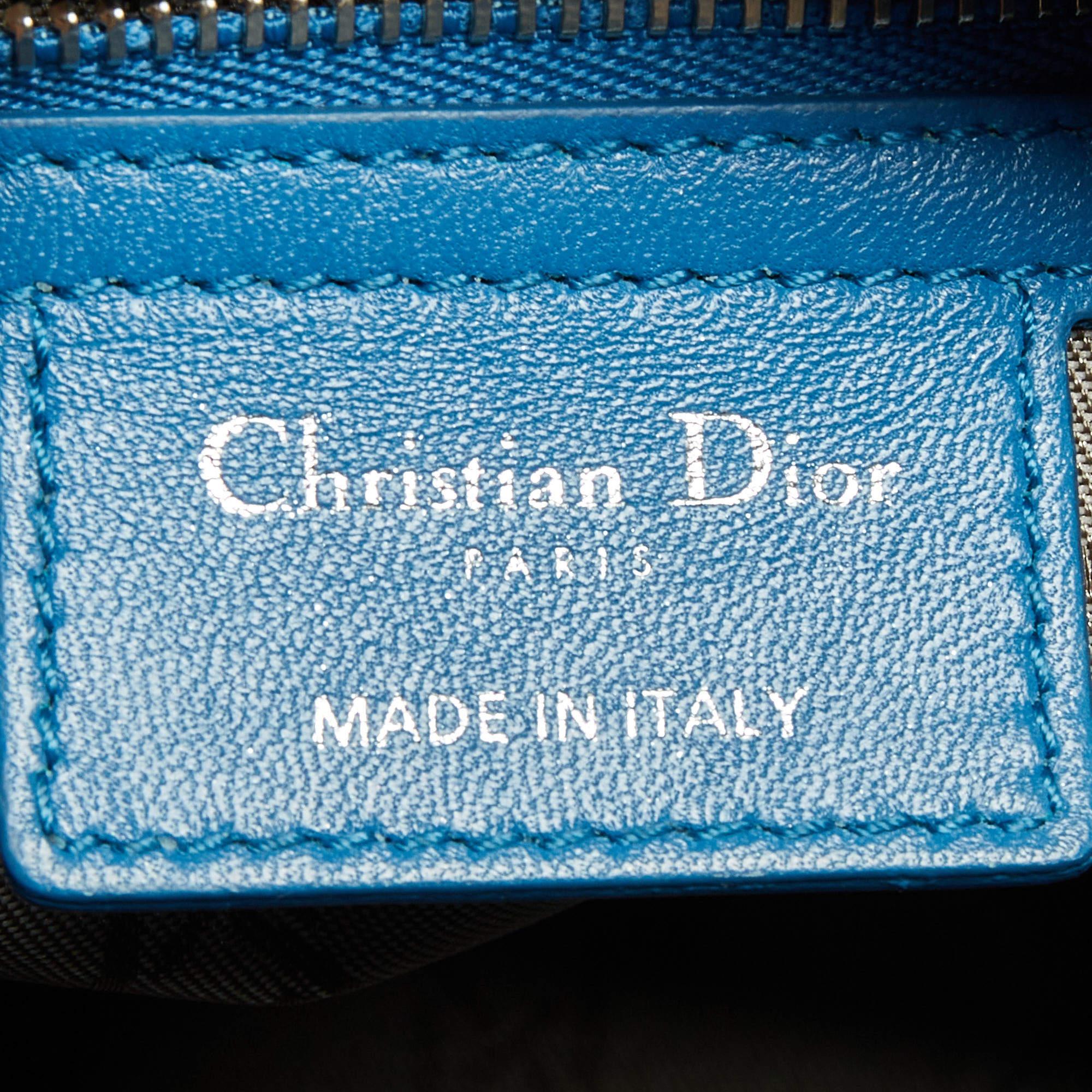 Dior Blue Cannage Leather Medium Lady Dior Tote 9