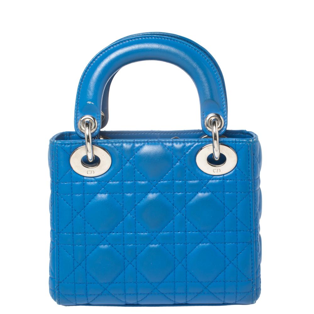 mini lady dior blue