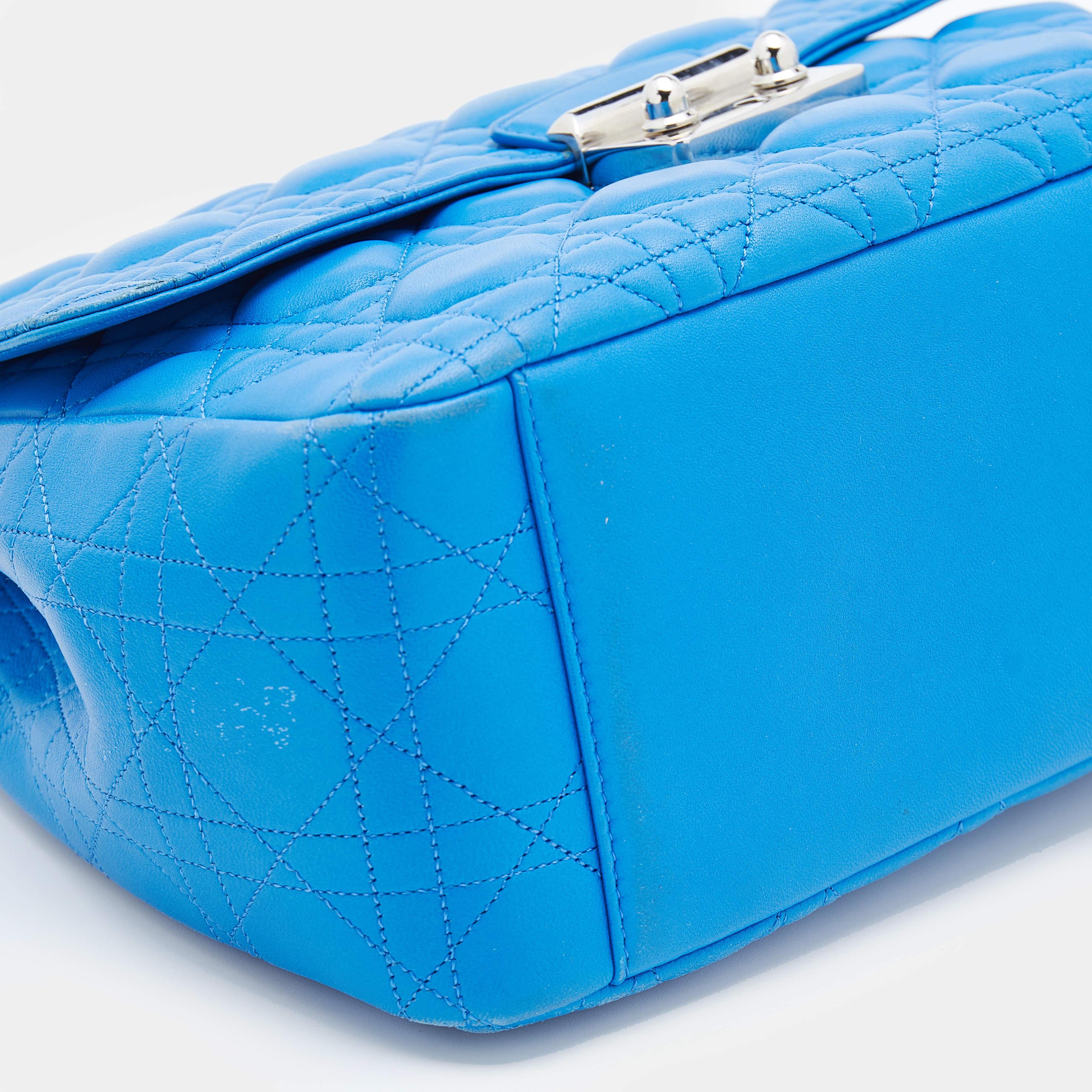 Dior Blue Cannage Leather Miss Dior Flap Bag 6