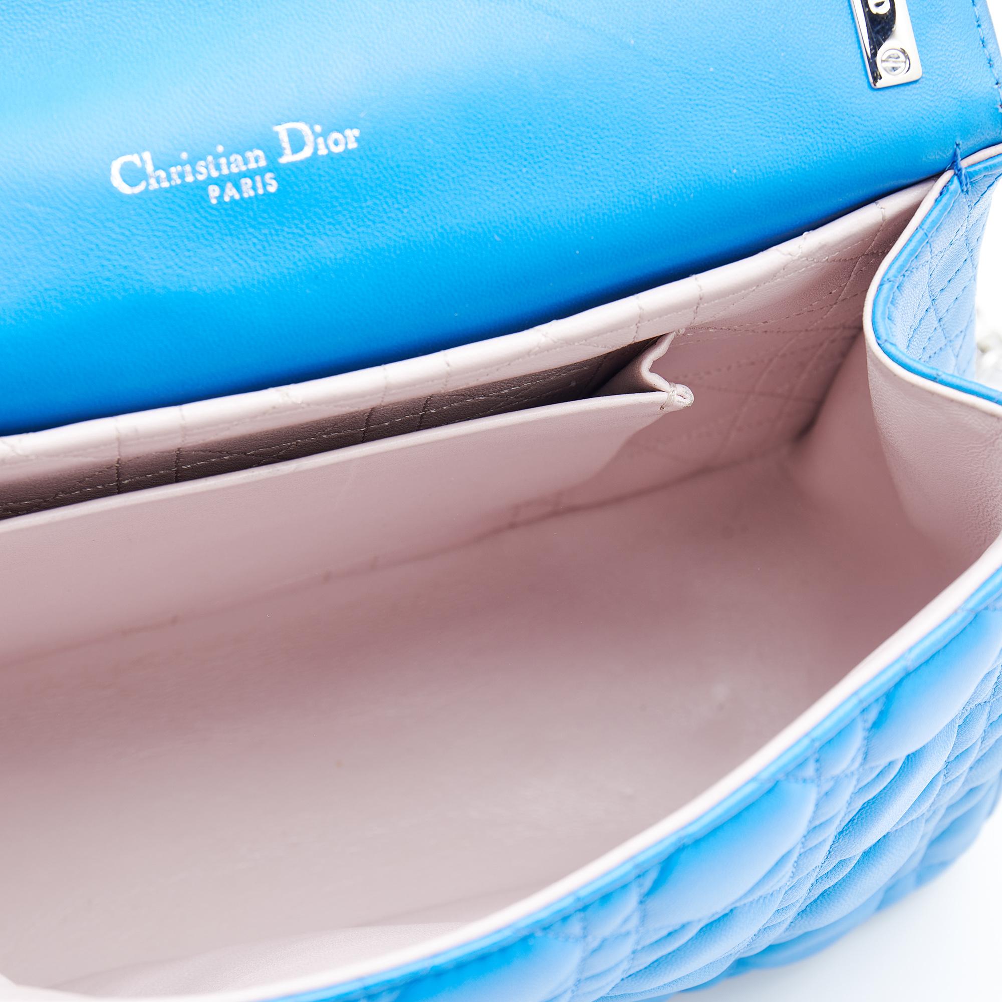 Dior Blue Cannage Leather Miss Dior Flap Bag 4