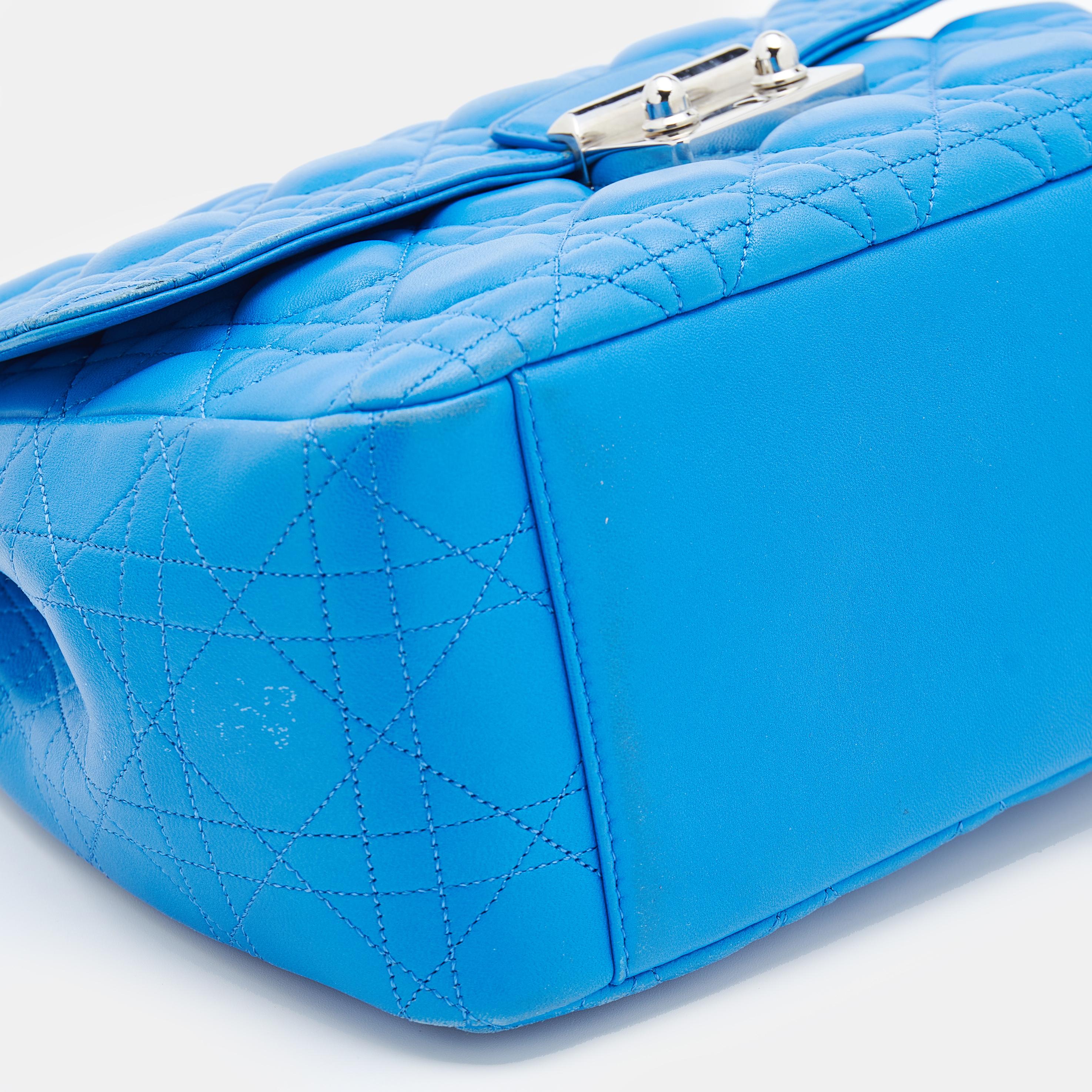 Dior Blue Cannage Leather Miss Dior Flap Bag 15