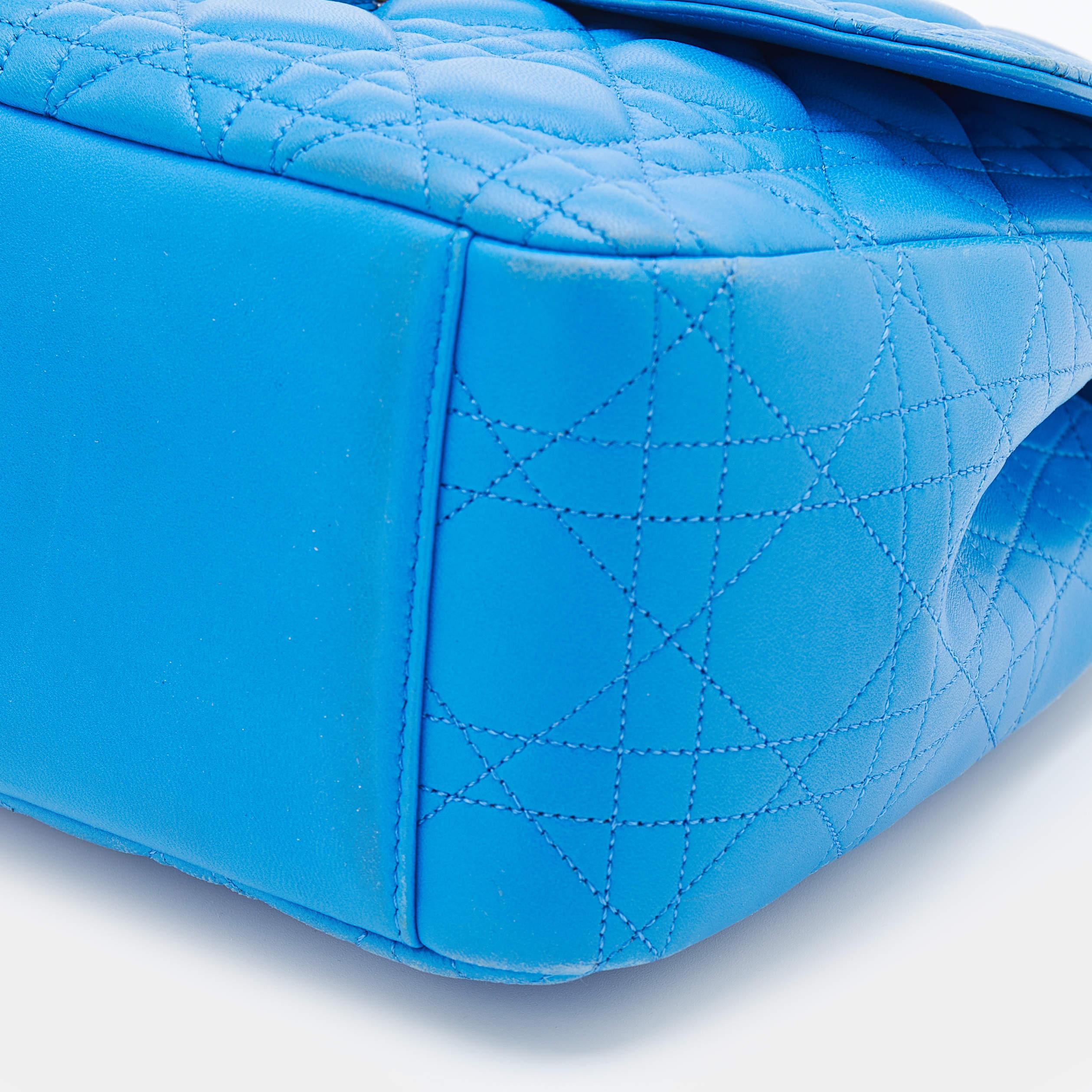 Dior Blue Cannage Leather Miss Dior Flap Bag 5