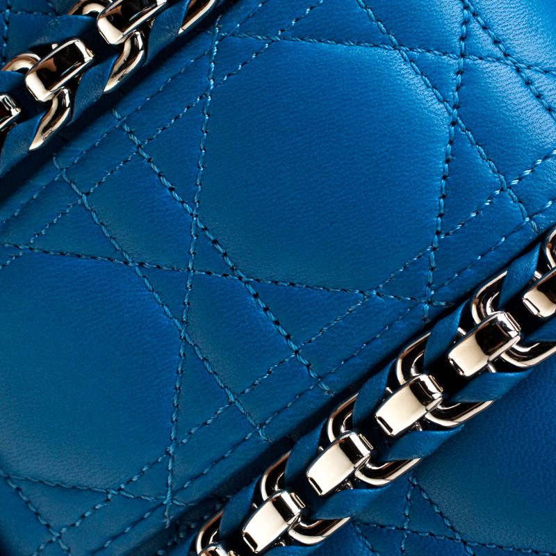 Dior Blue Cannage Leather Miss Dior Medium Flap Bag 4