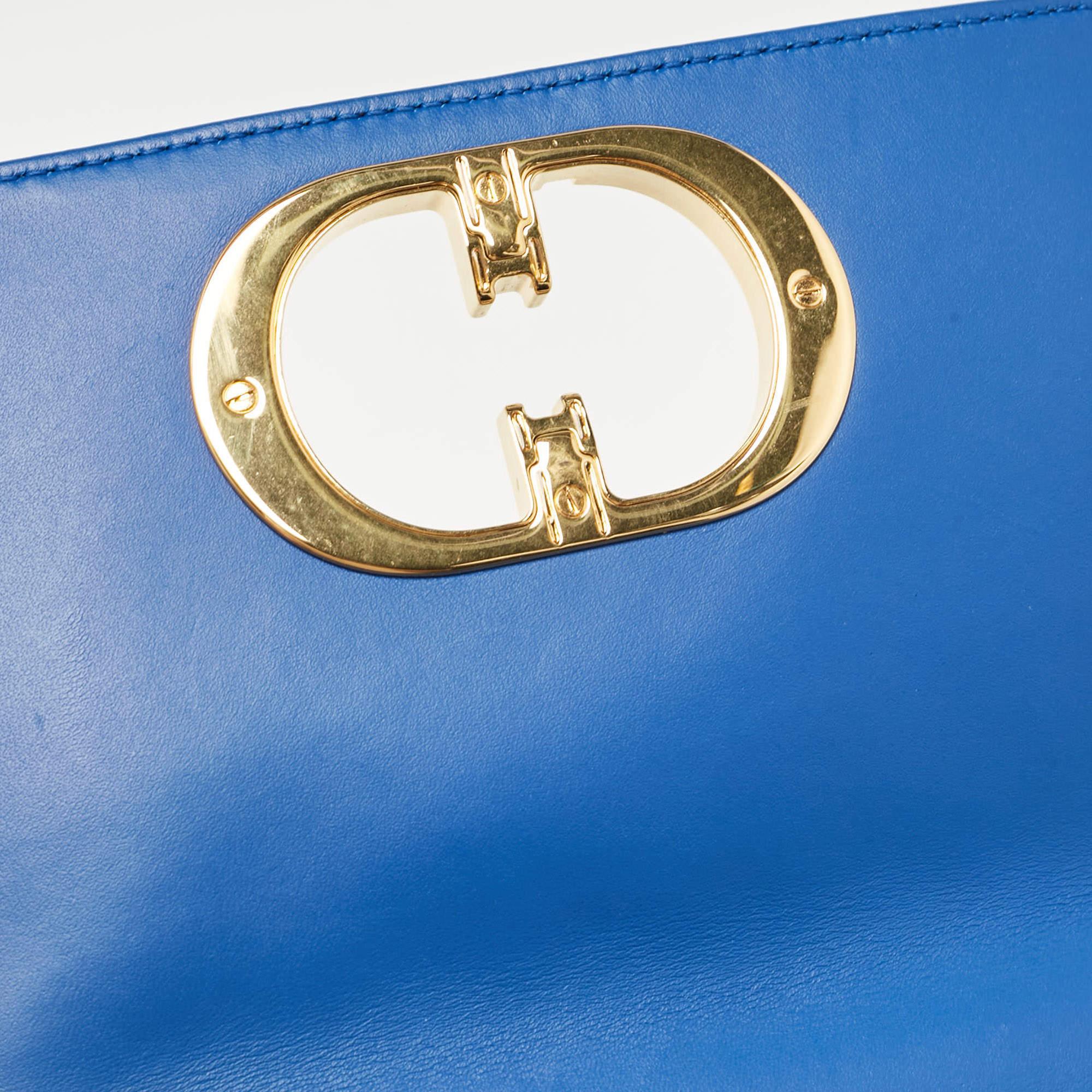 Dior Blue Cannage Leather Small Caro Shoulder Bag 2