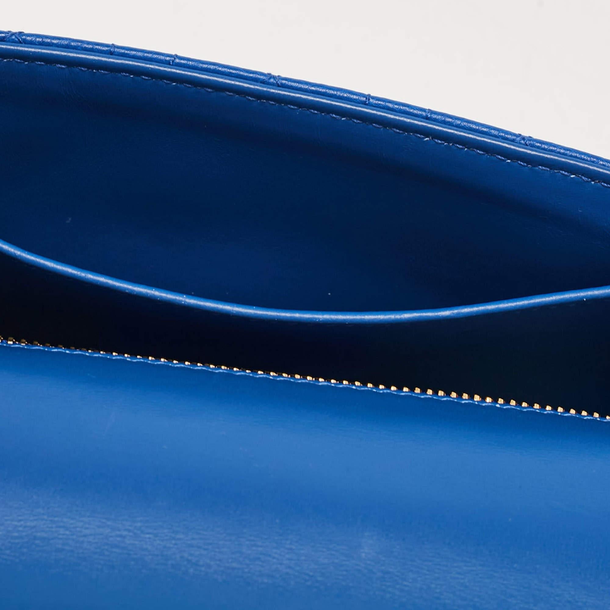 Dior Blue Cannage Leather Small Caro Shoulder Bag 5