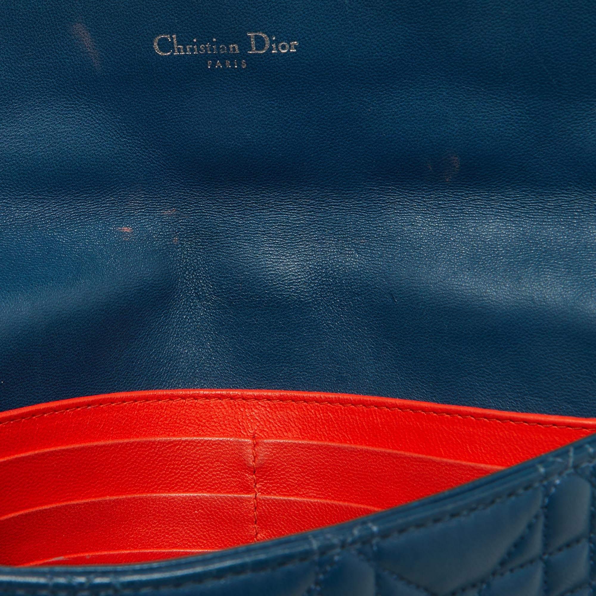 Dior Blue Cannage Leather Small Miss Dior Flap Bag 9