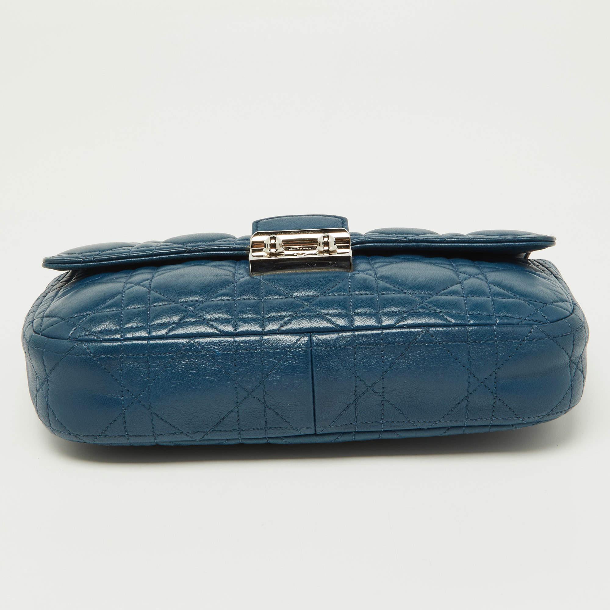 Dior Blue Cannage Leather Small Miss Dior Flap Bag 1