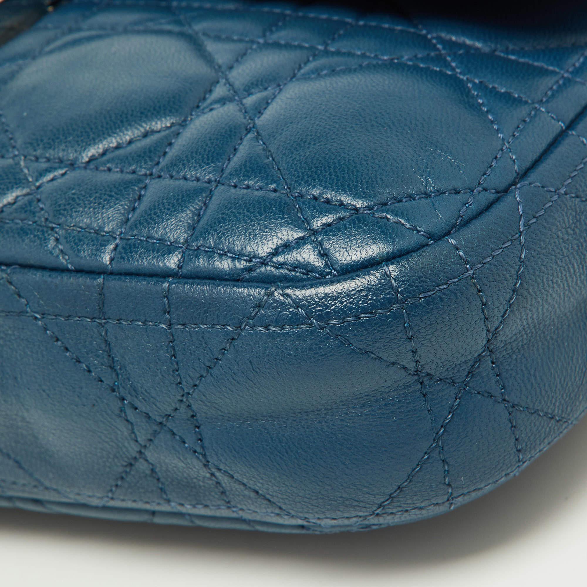 Dior Blue Cannage Leather Small Miss Dior Flap Bag 3