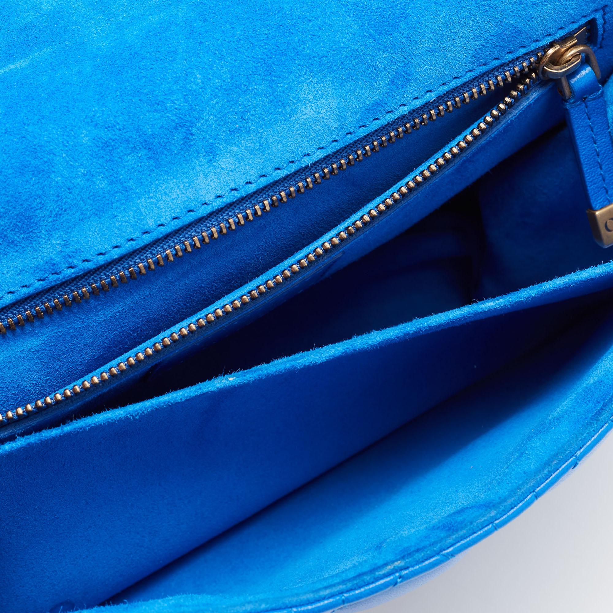 Dior Blue Cannage Quilted Leather Dioraddict Flap Shoulder Bag 4