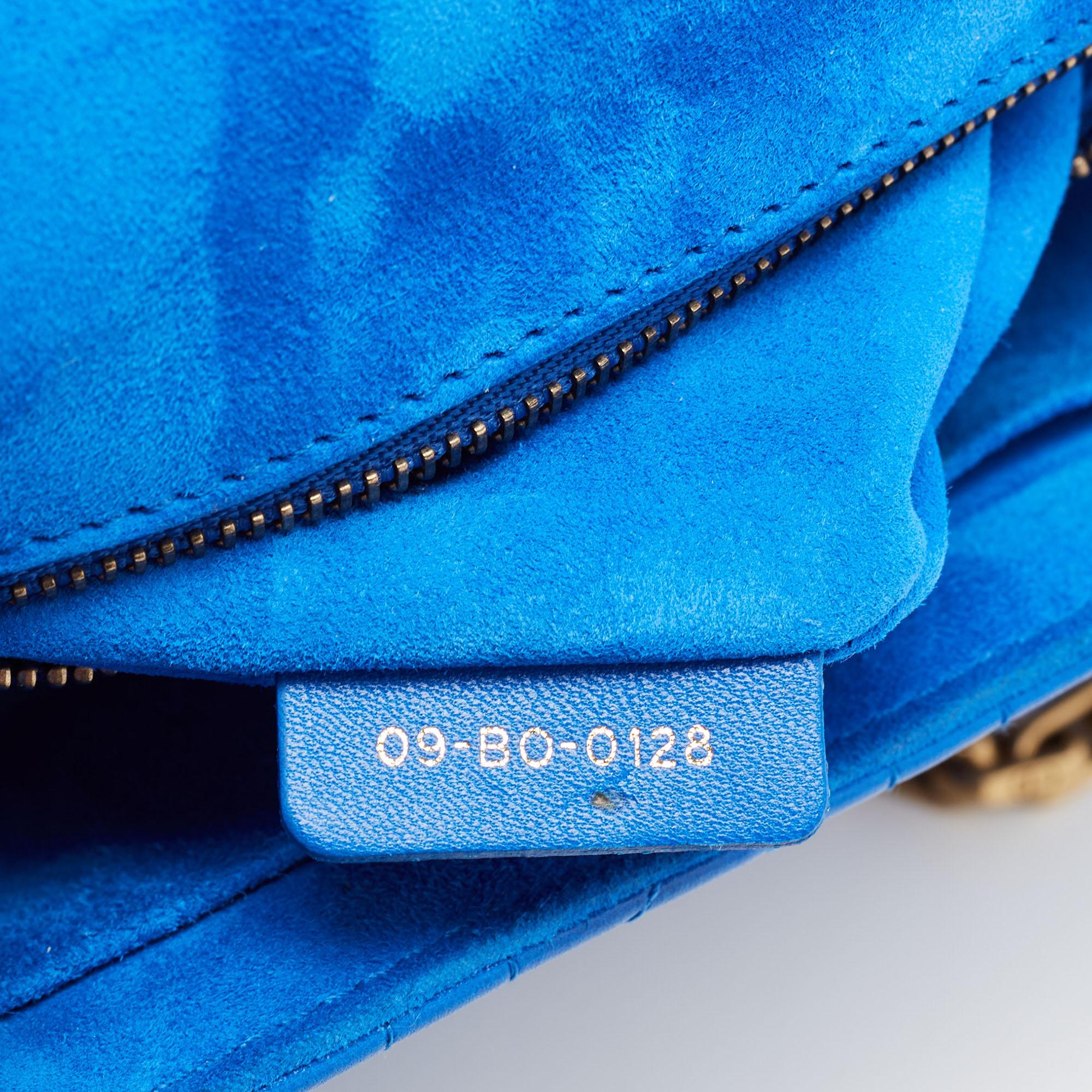 Dior Blue Cannage Quilted Leather Dioraddict Flap Shoulder Bag 5