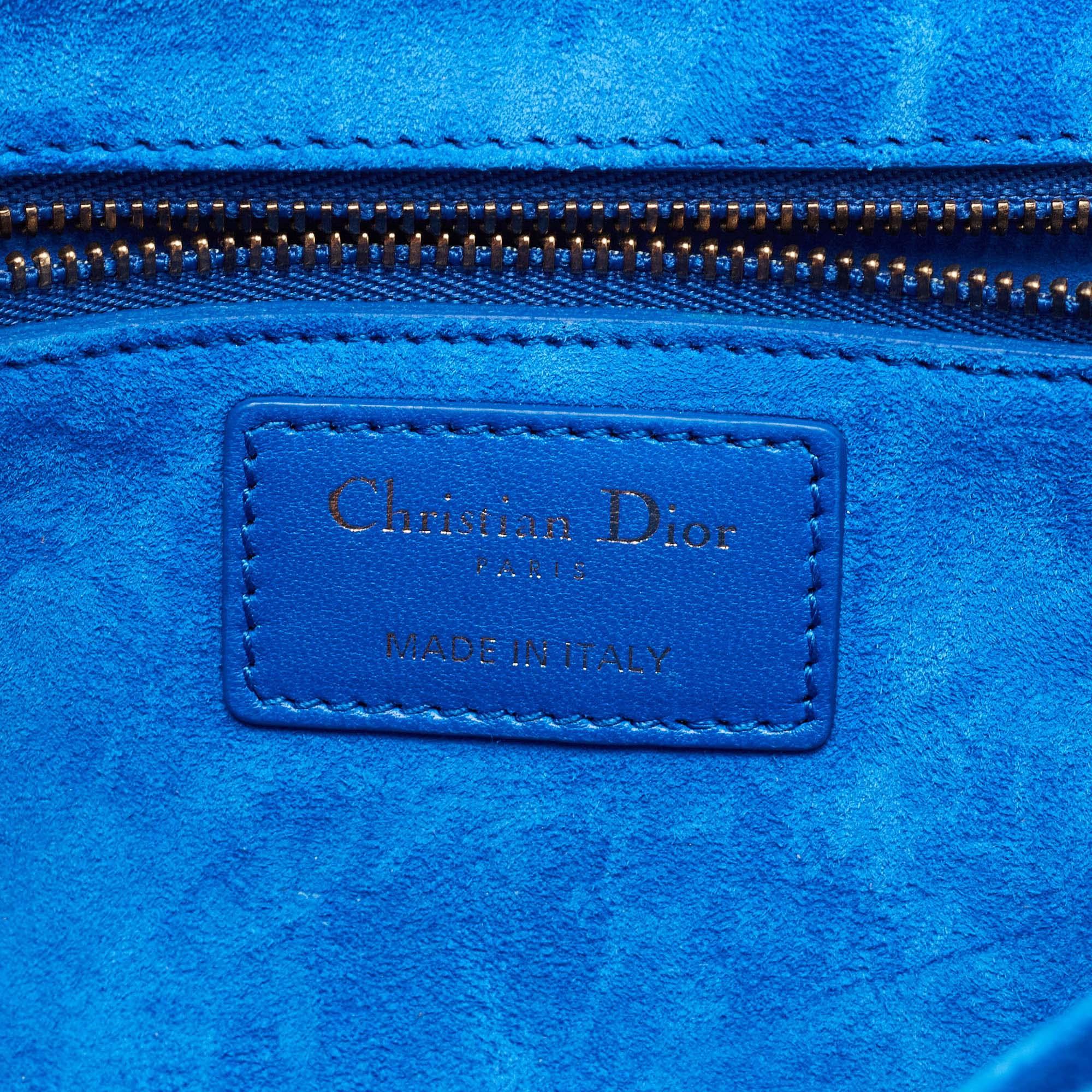 Dior Blue Cannage Quilted Leather Dioraddict Flap Shoulder Bag 6