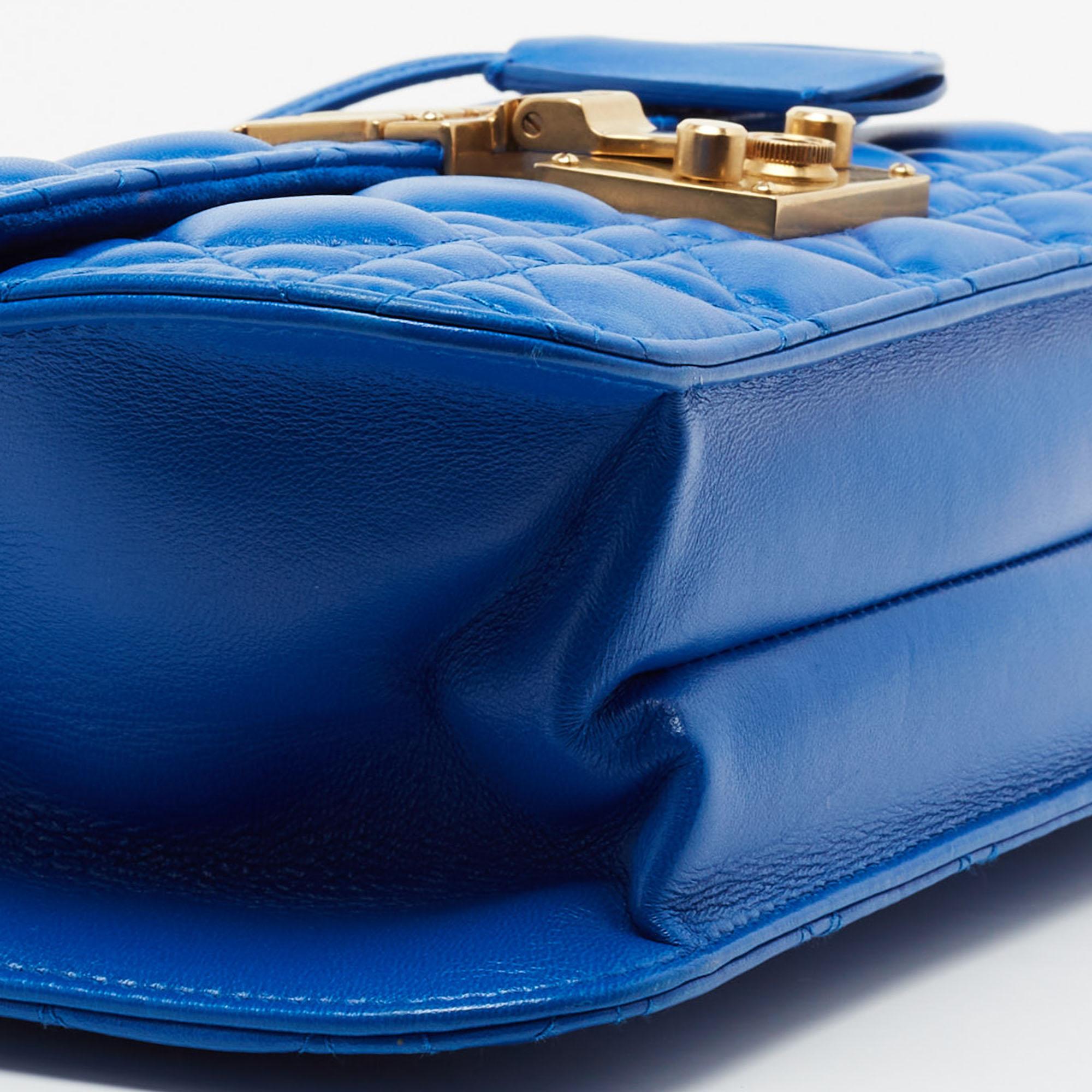 Dior Blue Cannage Quilted Leather Dioraddict Flap Shoulder Bag 1
