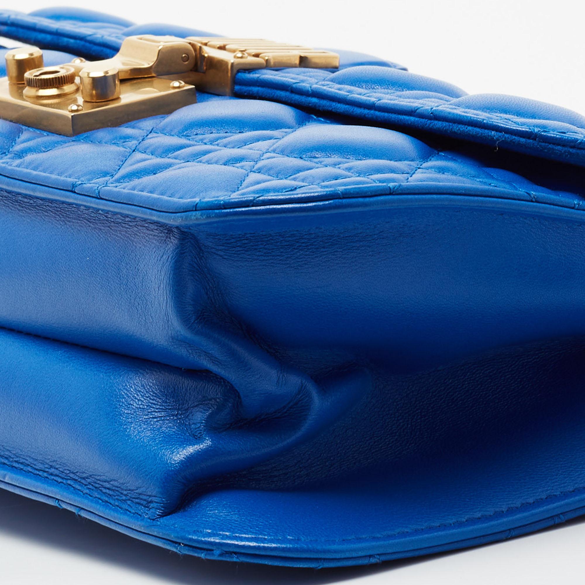 Dior Blue Cannage Quilted Leather Dioraddict Flap Shoulder Bag 2