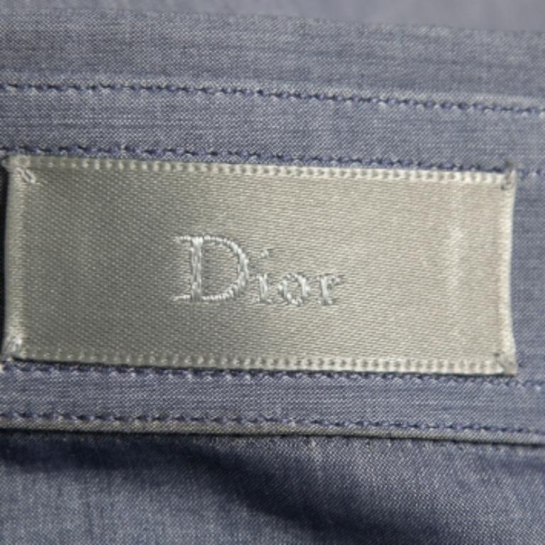 Dior Blue Cotton Button Front Shirt S In Good Condition For Sale In Dubai, Al Qouz 2