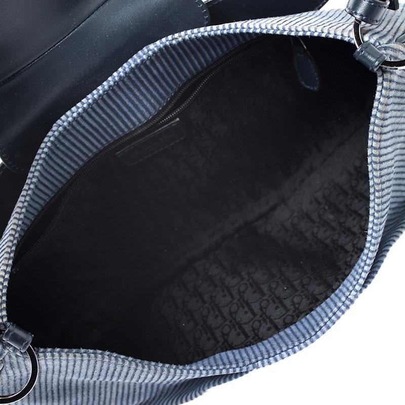 Borsa a tracolla Dior Blue Denim Lady in velluto a coste Blues 4