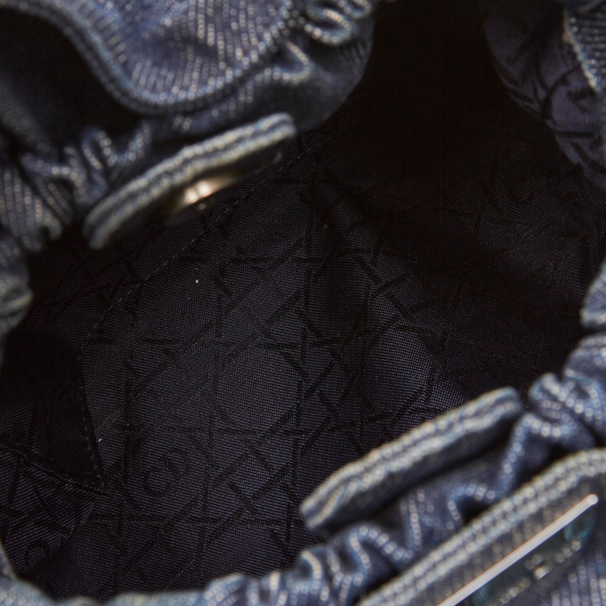 Dior Blue Denim Malice Handbag In Good Condition In Orlando, FL