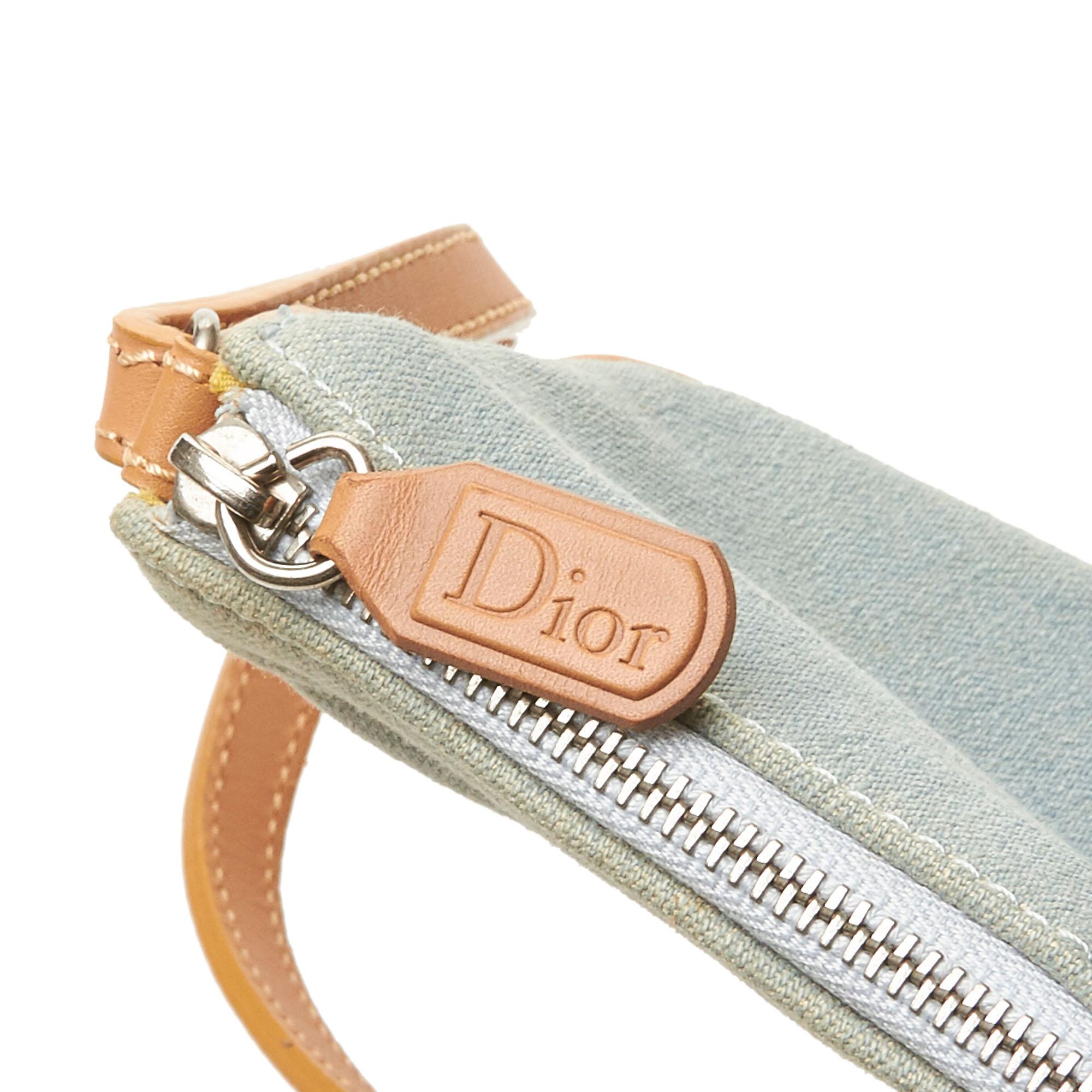 Dior Blue Denim Mini Saddle For Sale 5