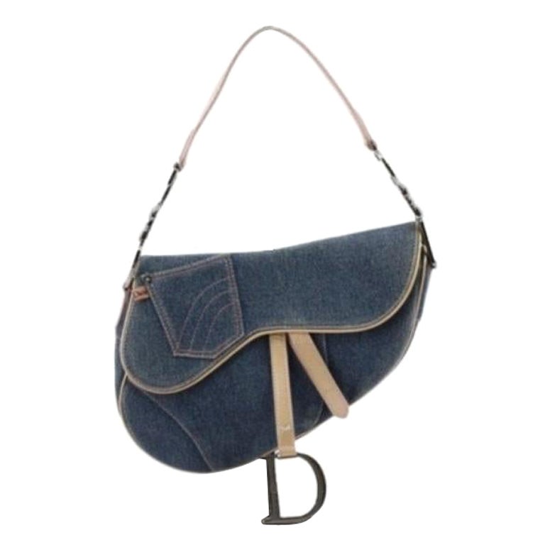 Dior Blue Denim Saddle Bag