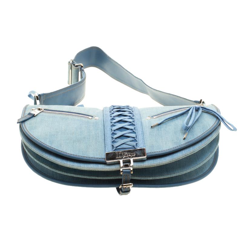 Dior Blue Denim Shoulder Bag 1