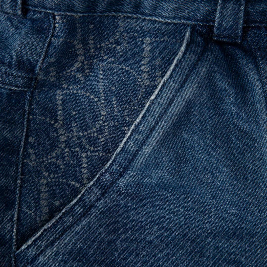 Dior Blau Denim Jeans mit geradem Bein und Logo-Paneel Größe XXS Damen im Angebot