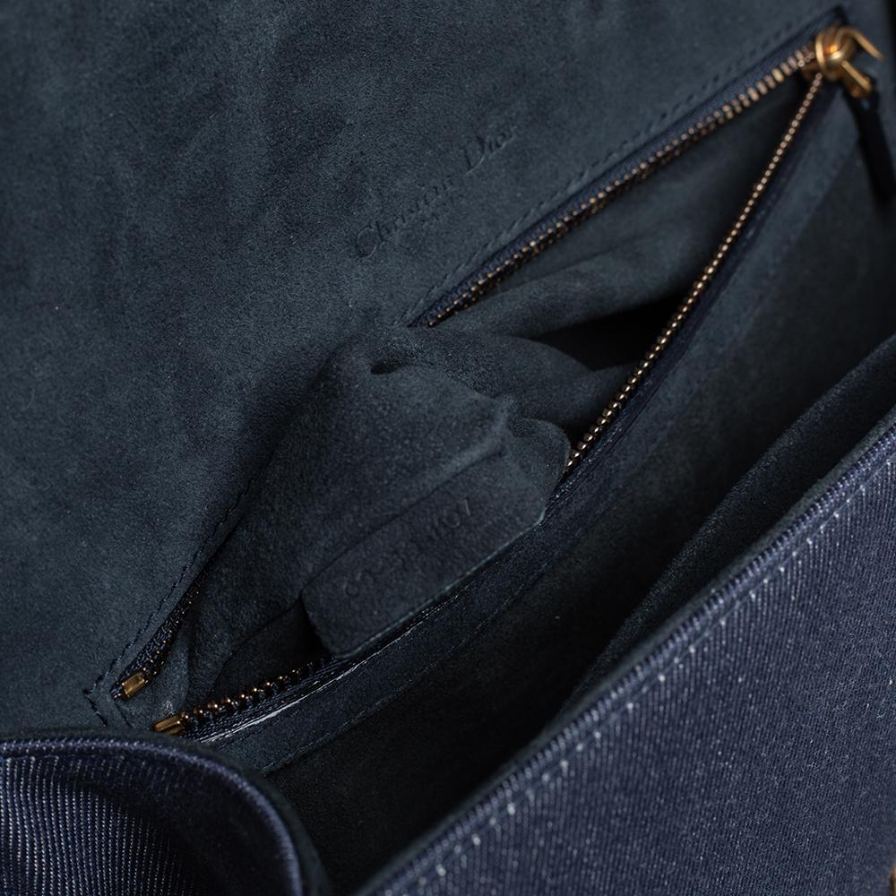 Dior Blue Denim Studded Medium Diorama Flap Shoulder Bag 6