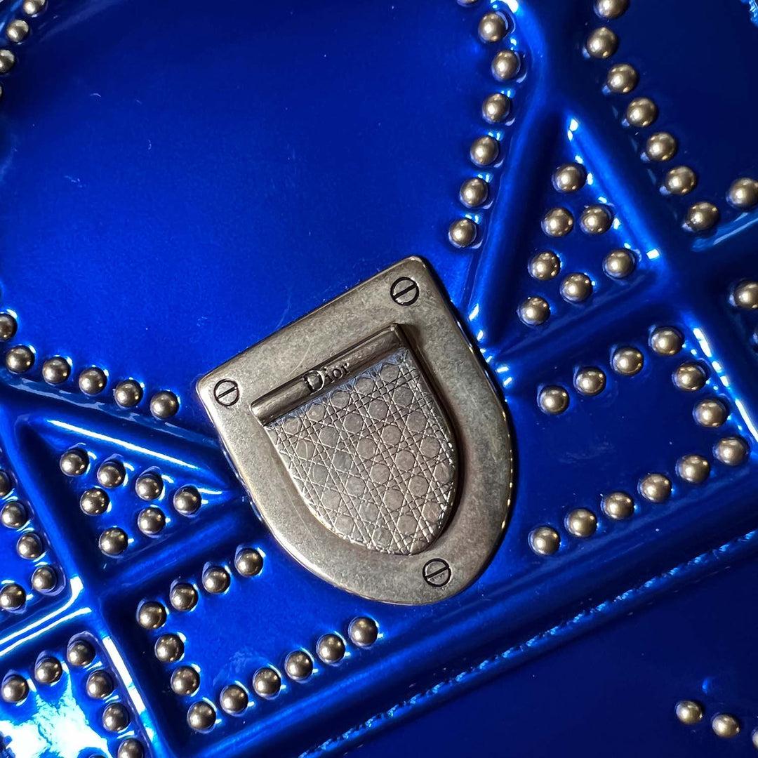 Dior Blue Diorama Vertical Leather Clutch Bag For Sale 1