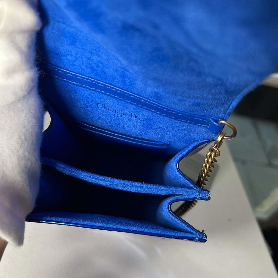 Dior Blue Diorama Vertical Leather Clutch Bag For Sale 4