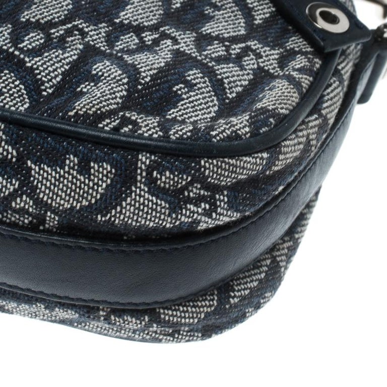 Dior Black Diorissimo Canvas and Leather Zip Charm Pochette Bag