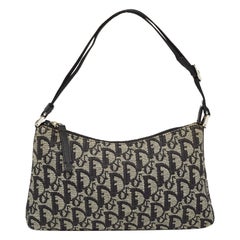 Dior Blue Diorissimo Canvas and Leather Shoulder Bag