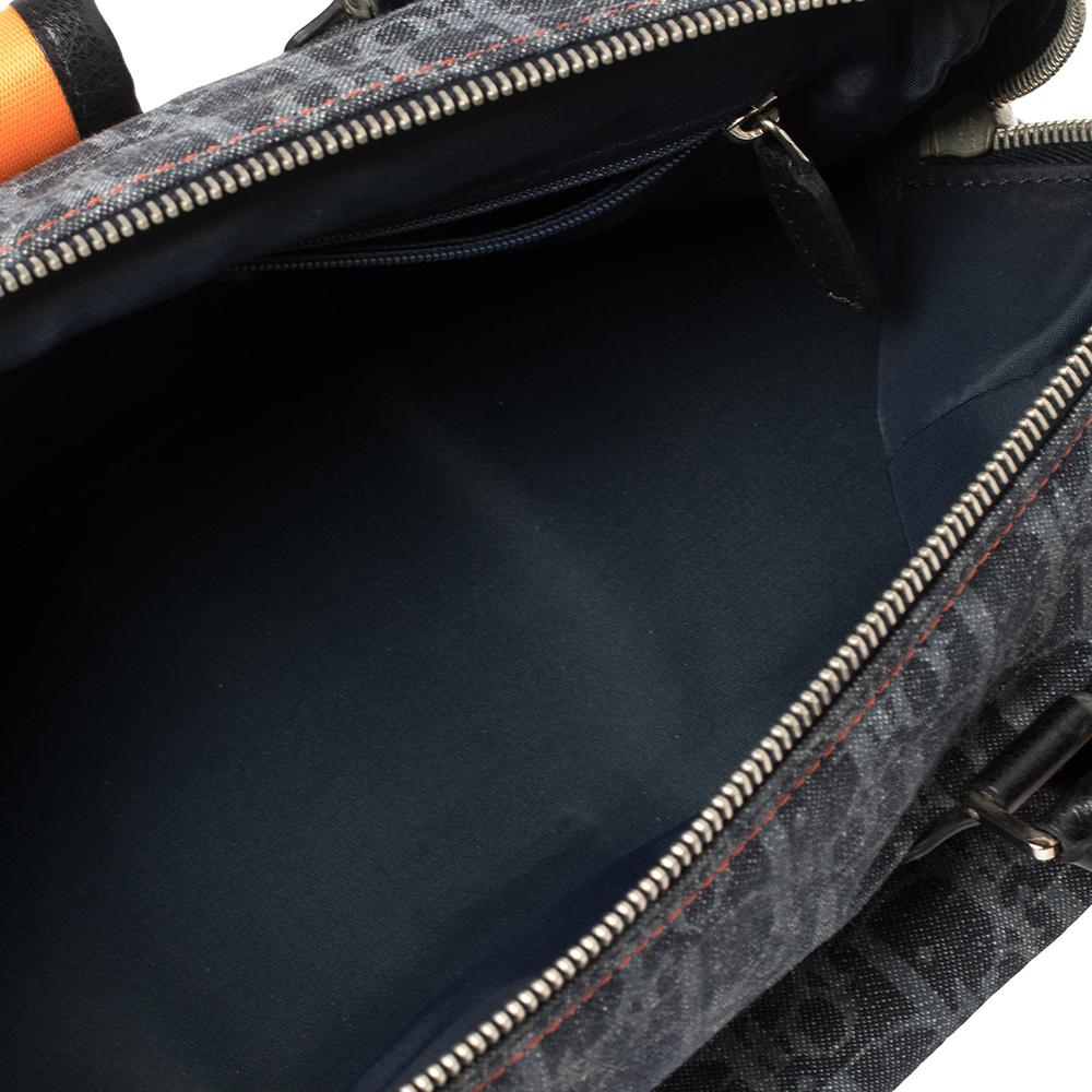 Dior Blue Diorissimo Denim and Leather Trotter Barrel Bag 1