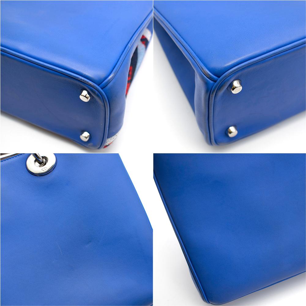 Dior Blue Embroidered Leather Diorissimo Tote Bag 32cm 1