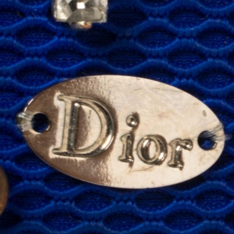 Dior Blue Fabric Stardust Crystal Embellished iPhone 6 Plus Case For Sale 5