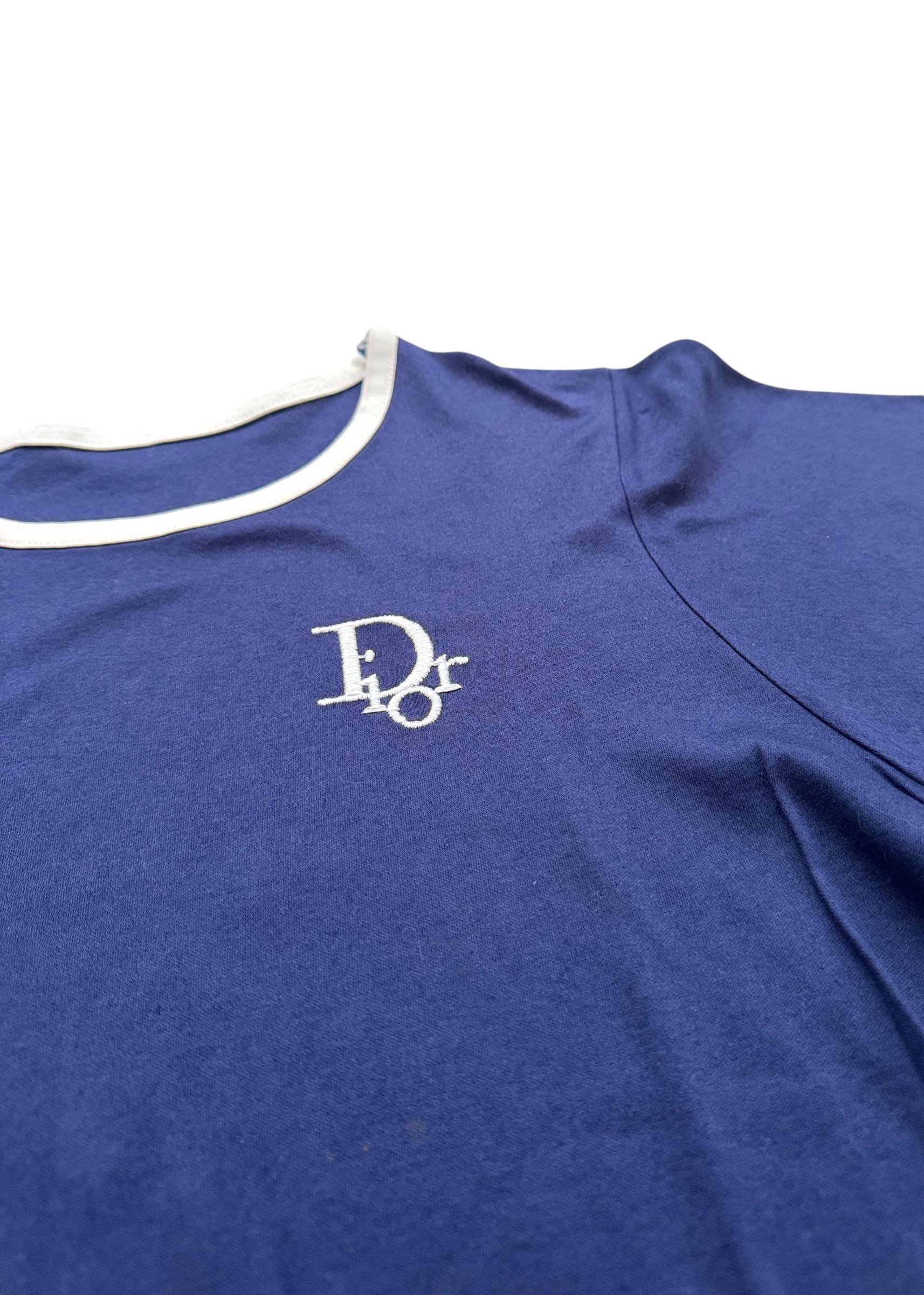 Dior Blue Fitted Logo T-Shirt – Early 2000s - No import duty: we pay for it! in vendita 7