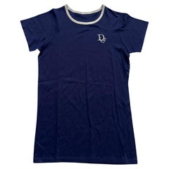 Dior Blue Fitted Logo T-Shirt - Early 2000s - No import duty: we pay for it!