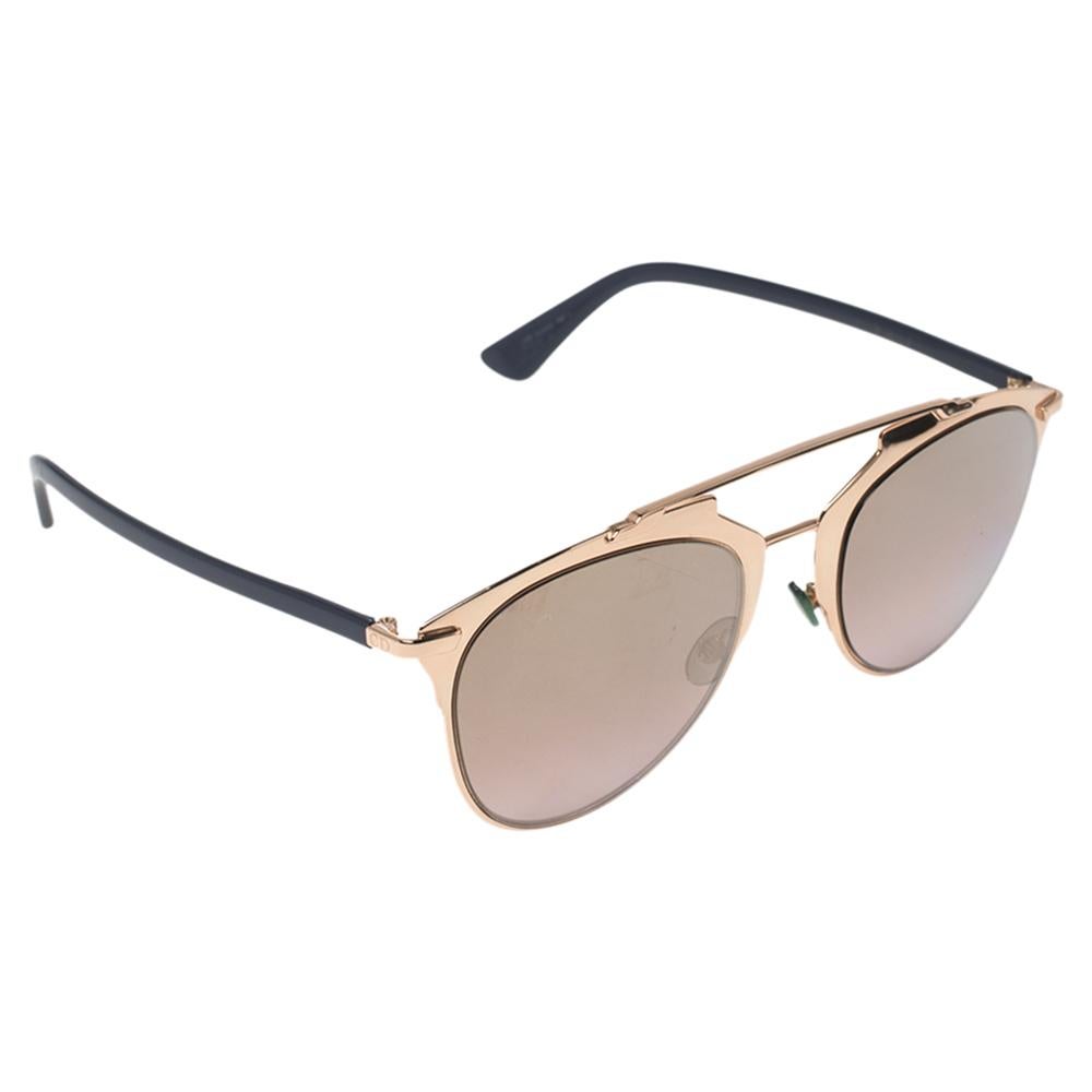 Dior Blue/Gold "Reflected" Aviator Sunglasses