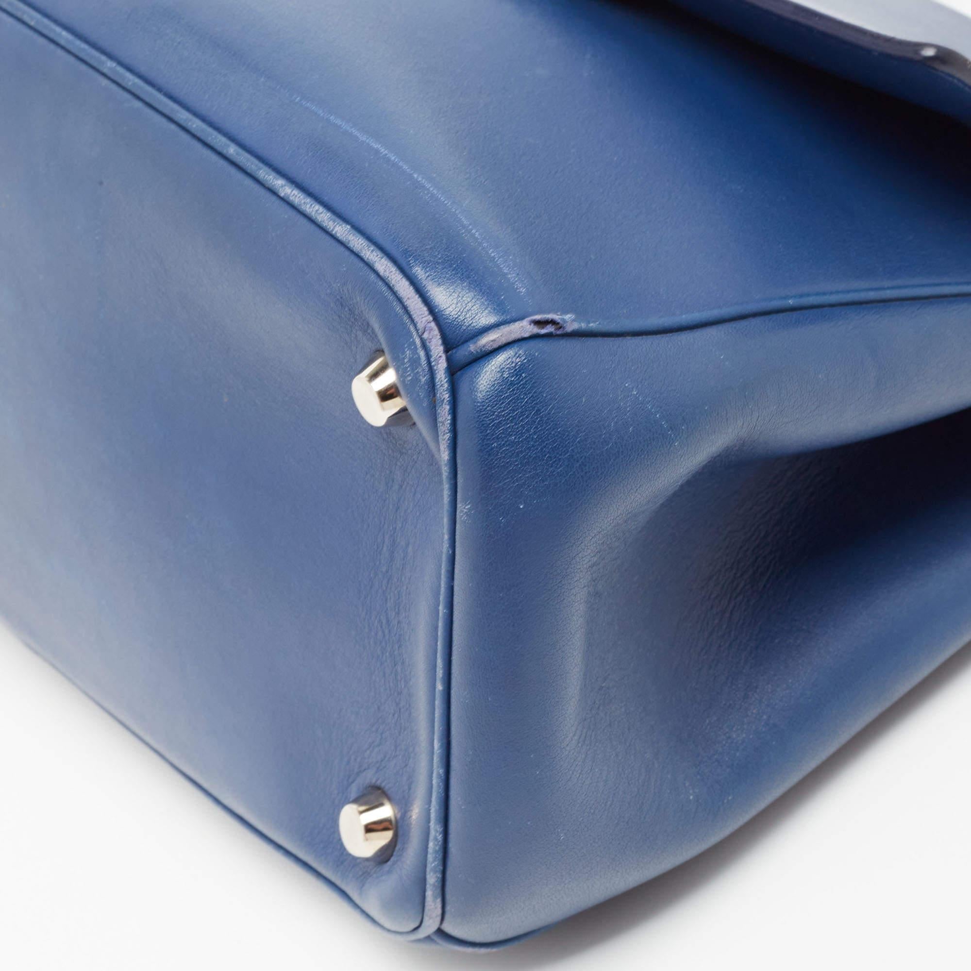 Dior Blue/Green Leather Small Be Dior Flap Top Handle Bag en vente 8