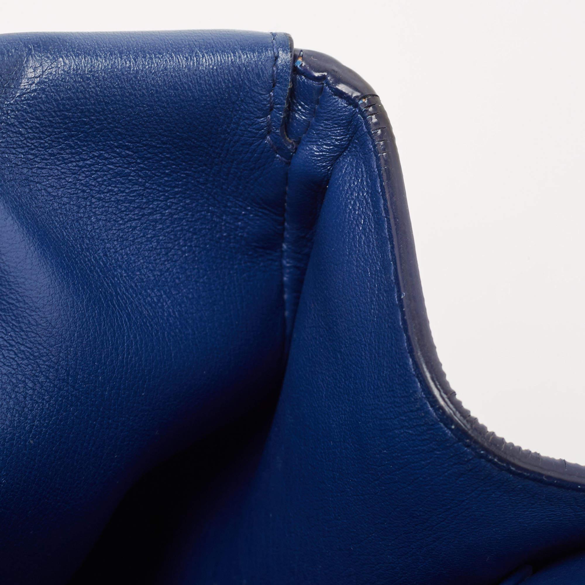 Dior Blue/Green Leather Small Be Dior Flap Top Handle Bag en vente 9