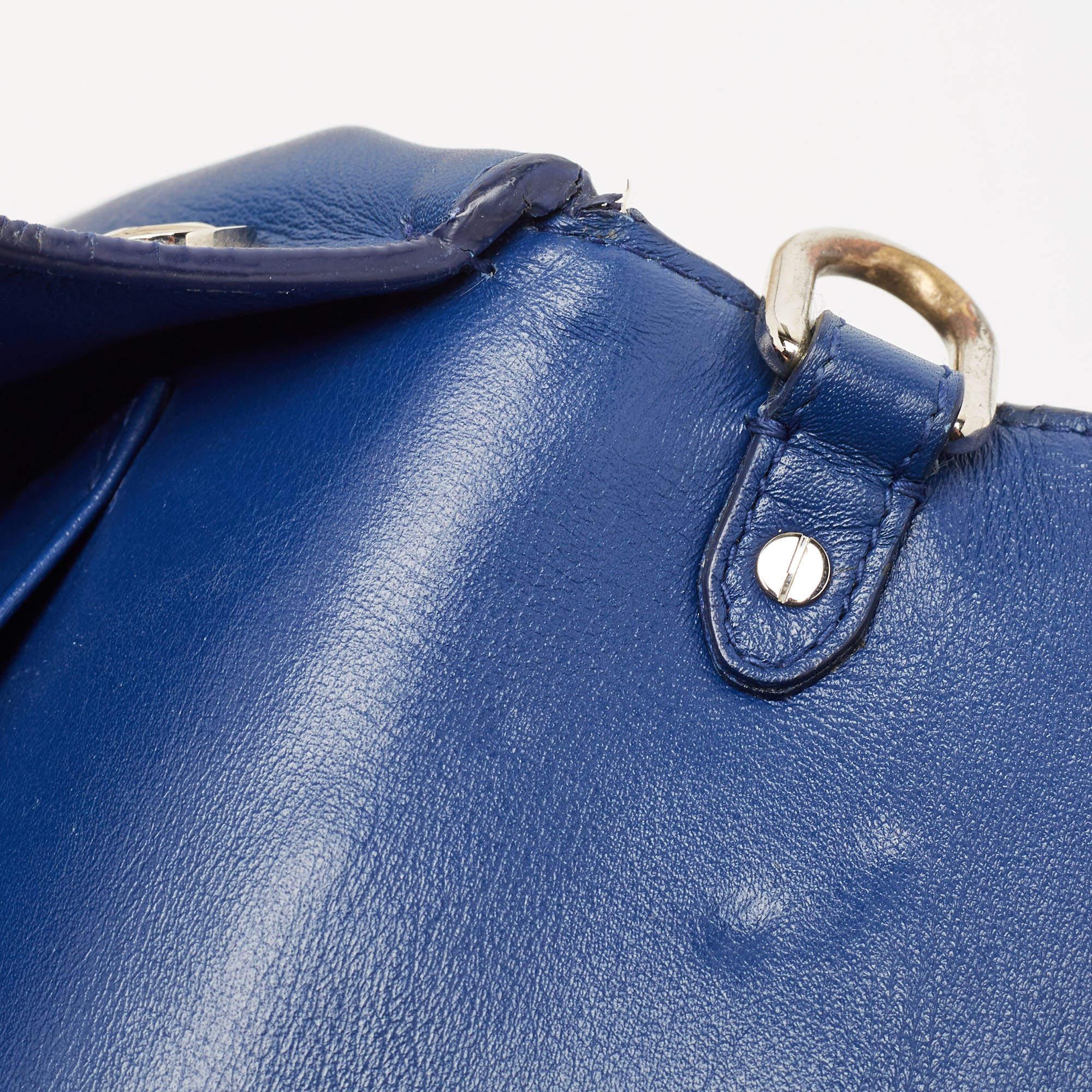 Dior Blue/Green Leather Small Be Dior Flap Top Handle Bag en vente 11