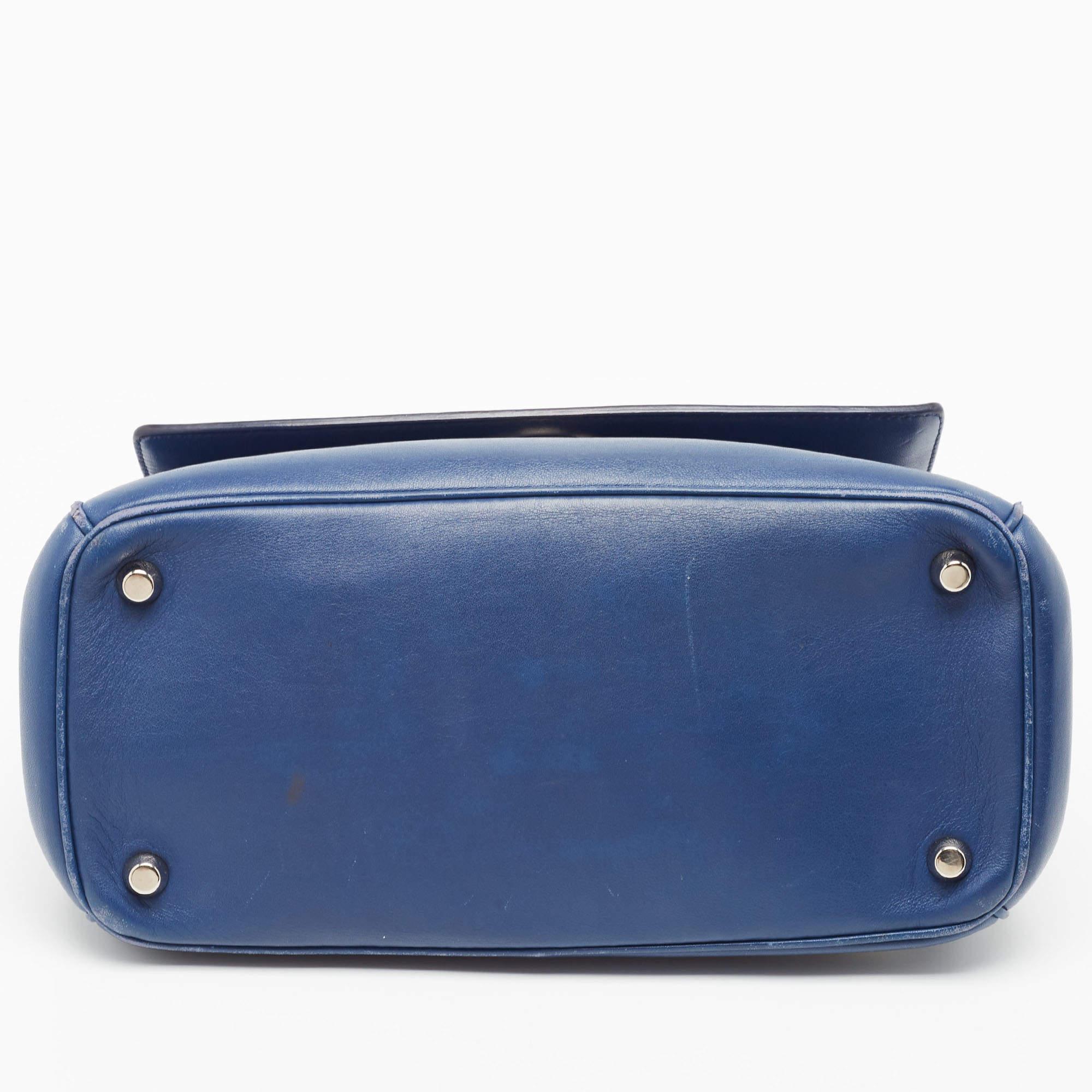 Dior Blue/Green Leather Small Be Dior Flap Top Handle Bag en vente 1
